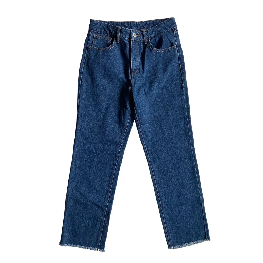 Vintage Y2K J Galt Shanghai Jeans Size L‎ Blue Denim High Rise Tapered Raw Hem